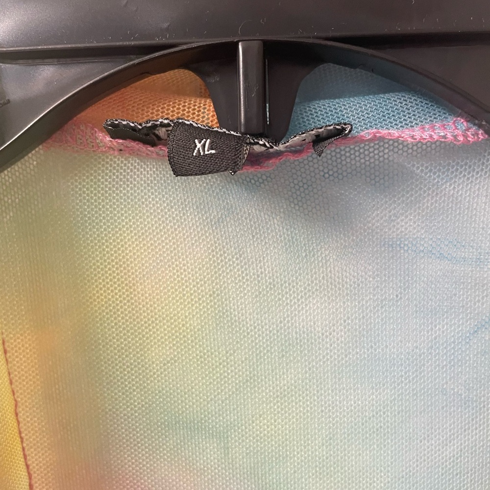 Colorful Tie-Dye Open Cardigan Mesh - Picture 3 of 4